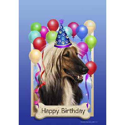 Afghan Hound Dog Personalised Birthday Greetings Card 