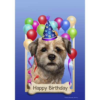 Border terrier Birthday card