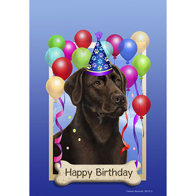 Chocolate Labrador Retriever Happy Birthday Flag by Tamara Burnett ...